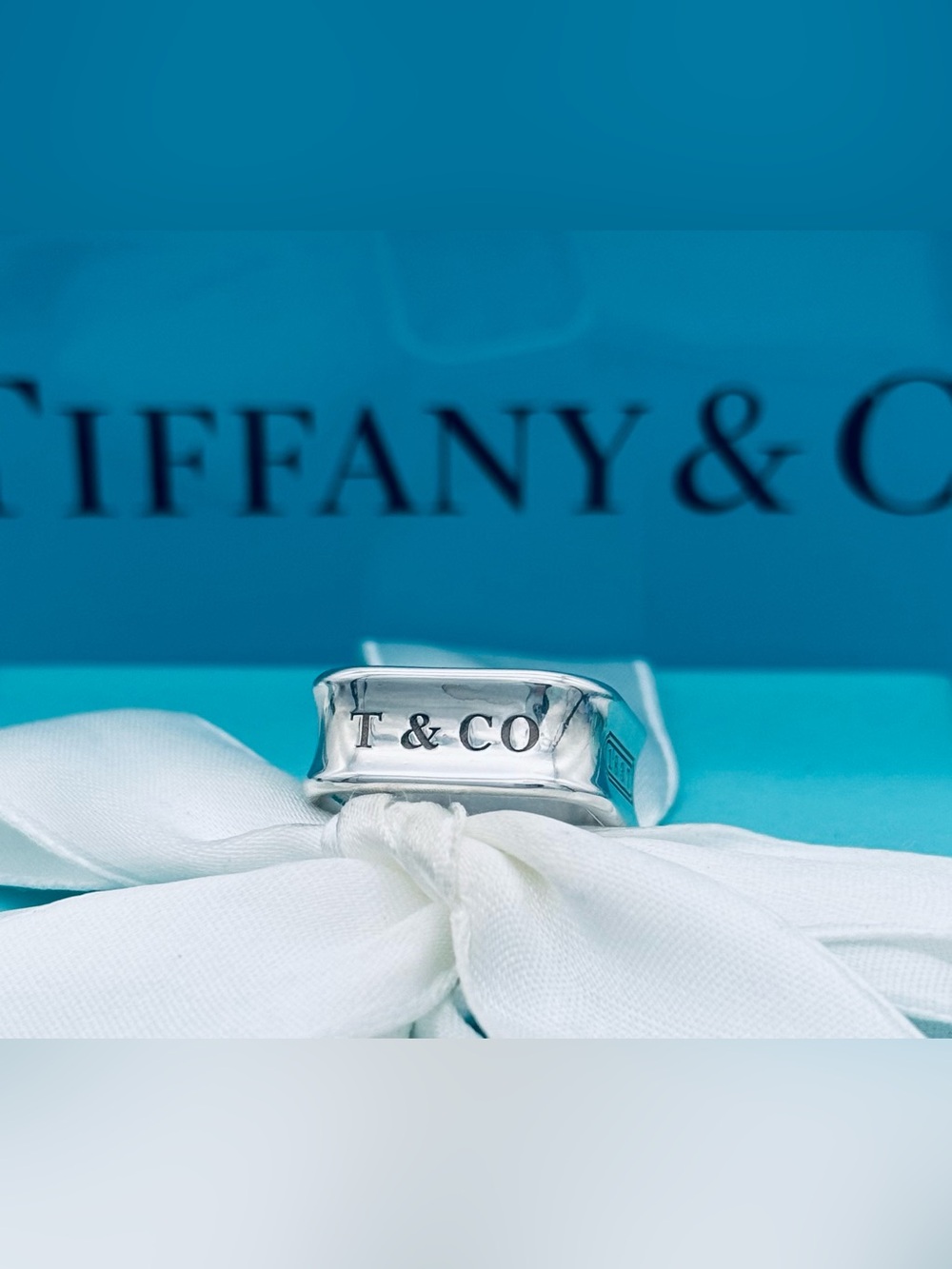 Tiffany & Co 1837 Square Ring Size 5 in Sterling Silver Unisex
